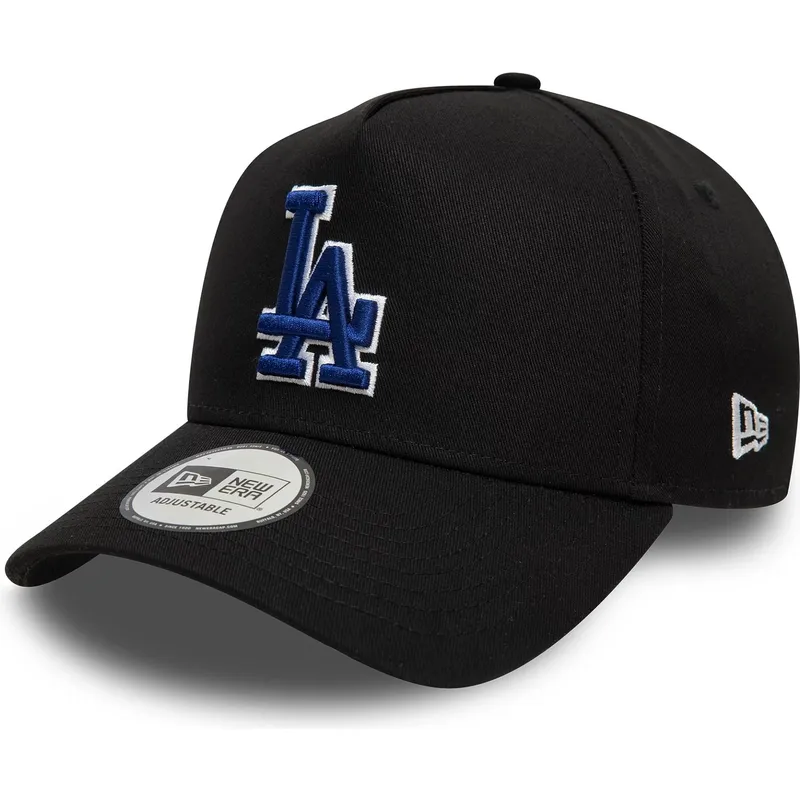 schwarze-gebogene-snapback-kappe-mit-blauem-logo-9forty-a-frame-world-series-patch-der-los-angeles-dodgers-mlb-von-new-era