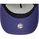 beige-und-violette-gebogene-snapback-kappe-mit-violettem-logo-9forty-a-frame-world-series-patch-der-los-angeles-dodgers-mlb-von-