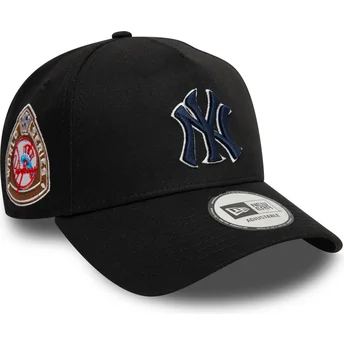 Casquette courbée noire snapback avec logo bleu marine 9FORTY A Frame World Series Patch New York Yankees MLB New Era