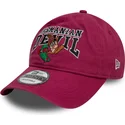 rote-verstellbare-gebogene-kappe-9twenty-washed-tasmanischer-teufel-looney-tunes-von-new-era