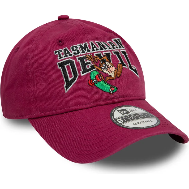 rote-verstellbare-gebogene-kappe-9twenty-washed-tasmanischer-teufel-looney-tunes-von-new-era rote-verstellbare-gebogene-kappe-9twenty-washed-tasmanischer-teufel-looney-tunes-von-new-era