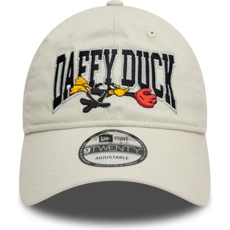beige-gebogene-verstellbare-kappe-9twenty-washed-daffy-duck-looney-tunes-von-new-era