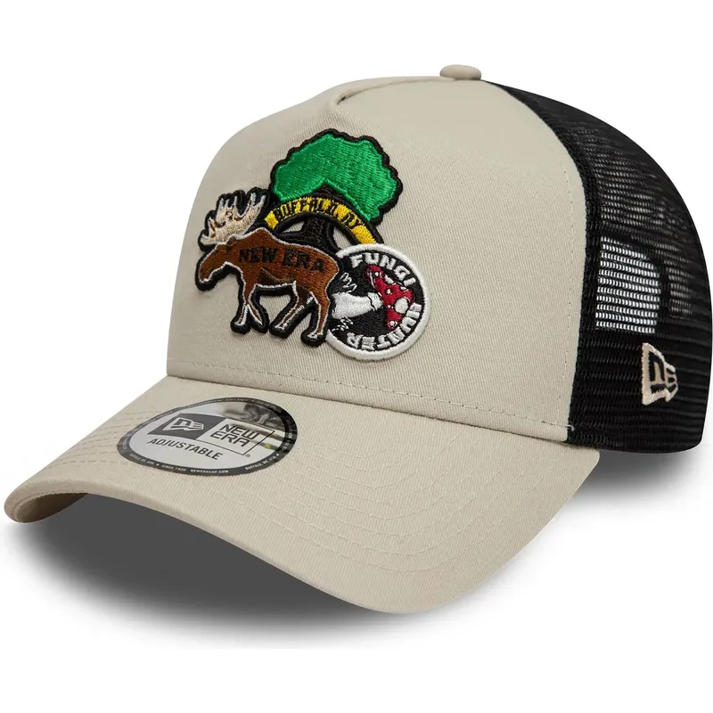 beige-und-schwarze-trucker-kappe-9forty-a-frame-outdoor-patch-von-new-era