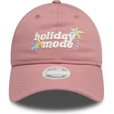 rosa-verstellbare-curved-cap-fur-damen-9twenty-holiday-mode-von-new-era