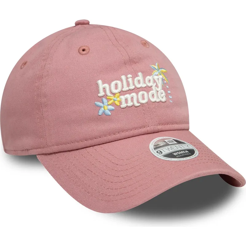 rosa-verstellbare-curved-cap-fur-damen-9twenty-holiday-mode-von-new-era