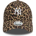 gebogene-verstellbare-leoparden-kappe-fur-damen-9forty-der-new-york-yankees-mlb-von-new-era