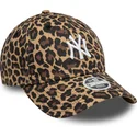 gebogene-verstellbare-leoparden-kappe-fur-damen-9forty-der-new-york-yankees-mlb-von-new-era