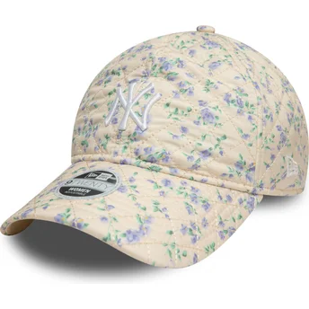 Casquette courbée beige ajustable pour femme 9TWENTY Floral Quilt New York Yankees MLB New Era