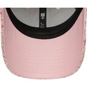 gebogene-rosa-verstellbare-damenkappe-mit-rosa-logo-9forty-tweed-von-new-york-yankees-mlb-von-new-era