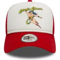 casquette-trucker-blanche-et-rouge-pour-enfant-9forty-a-frame-wonder-woman-dc-comics-new-era