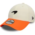 casquette-courbee-blanche-et-orange-ajustable-9forty-contrast-visor-mclaren-racing-formula-1-new-era