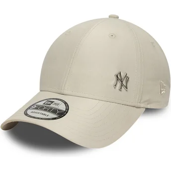 Mützen gebogen beige verstellbares band 9FORTY Flawless der New York Yankees MLB von New Era