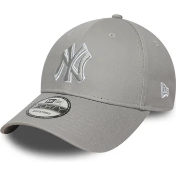 Mützen gebogen grau verstellbares band 9FORTY Outline der New York Yankees MLB von New Era