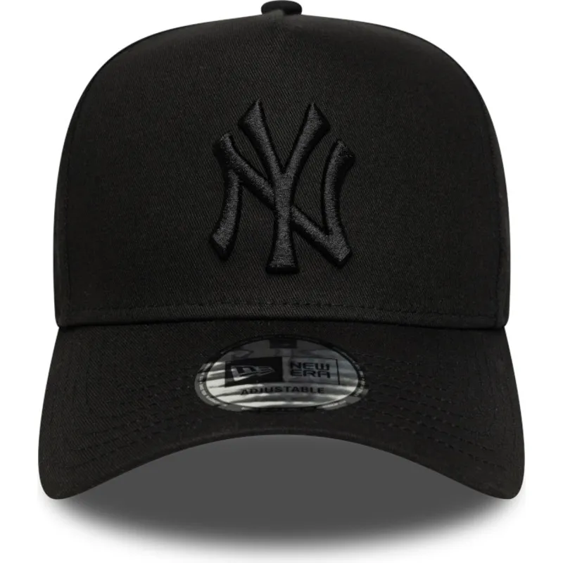 schwarze-gebogene-snapback-kappe-mit-schwarzem-e-frame-league-essential-logo-der-new-york-yankees-mlb-von-new-era