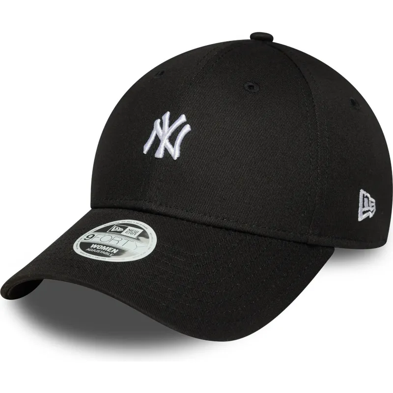 schwarze-gebogene-verstellbare-damenkappe-9forty-mini-logo-der-new-york-yankees-mlb-von-new-era schwarze-gebogene-verstellbare-damenkappe-9forty-mini-logo-der-new-york-yankees-mlb-von-new-era