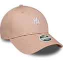 casquette-courbee-rose-ajustable-pour-femme-9forty-mini-logo-new-york-yankees-mlb-new-era