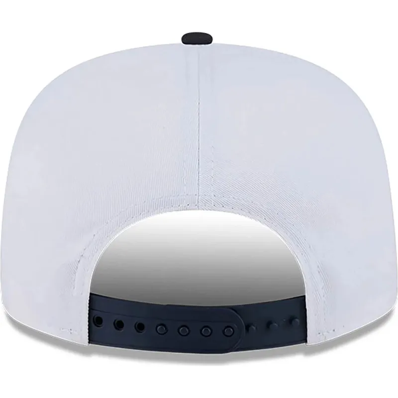 weisse-und-schwarze-flache-snapback-kappe-golfer-championship-pin-von-new-york-yankees-atlanta-braves-mlb-von-new-era weisse-und-schwarze-flache-snapback-kappe-golfer-championship-pin-von-new-york-yankees-atlanta-braves-mlb-von-new-era