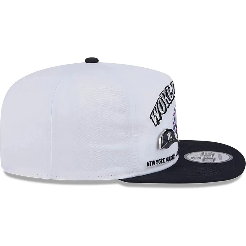 weisse-und-schwarze-flache-snapback-kappe-golfer-championship-pin-von-new-york-yankees-atlanta-braves-mlb-von-new-era weisse-und-schwarze-flache-snapback-kappe-golfer-championship-pin-von-new-york-yankees-atlanta-braves-mlb-von-new-era