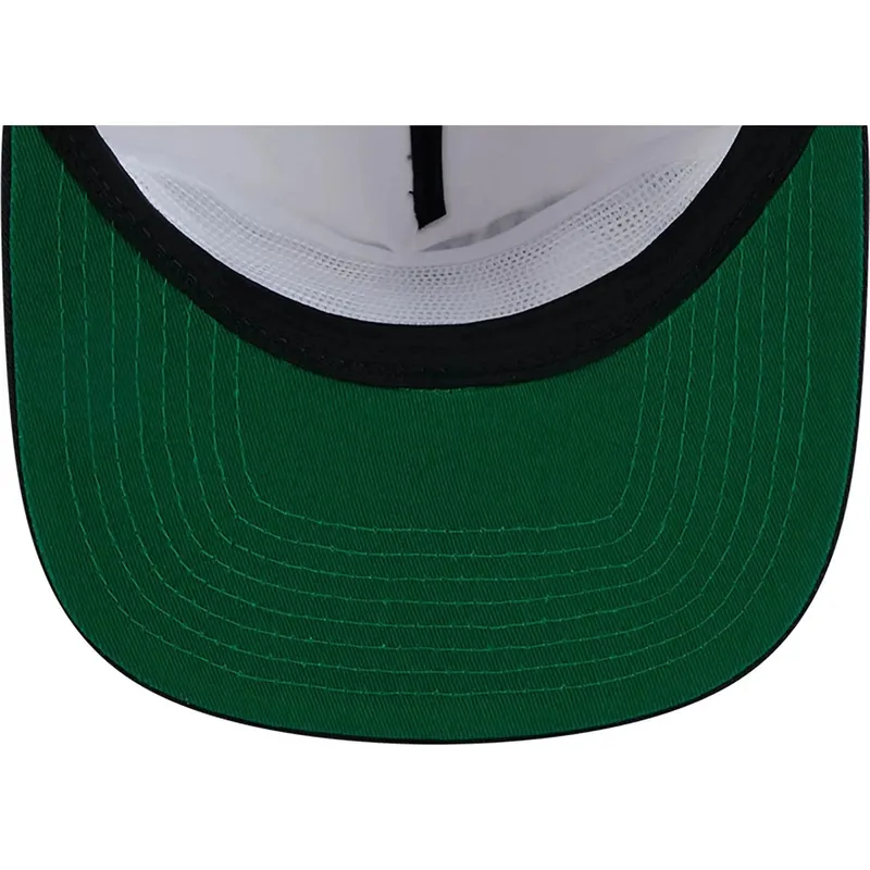 weisse-und-schwarze-flache-snapback-kappe-golfer-championship-pin-von-new-york-yankees-atlanta-braves-mlb-von-new-era weisse-und-schwarze-flache-snapback-kappe-golfer-championship-pin-von-new-york-yankees-atlanta-braves-mlb-von-new-era