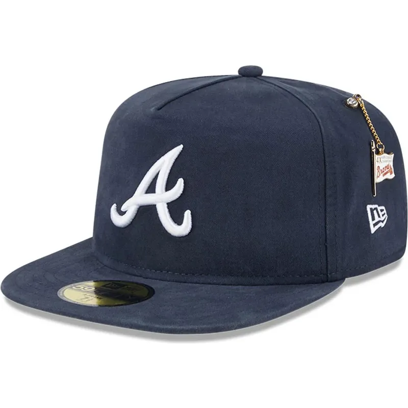 marineblaue-anliegende-59fifty-a-frame-championship-side-flag-flat-cap-der-atlanta-braves-mlb-von-new-era