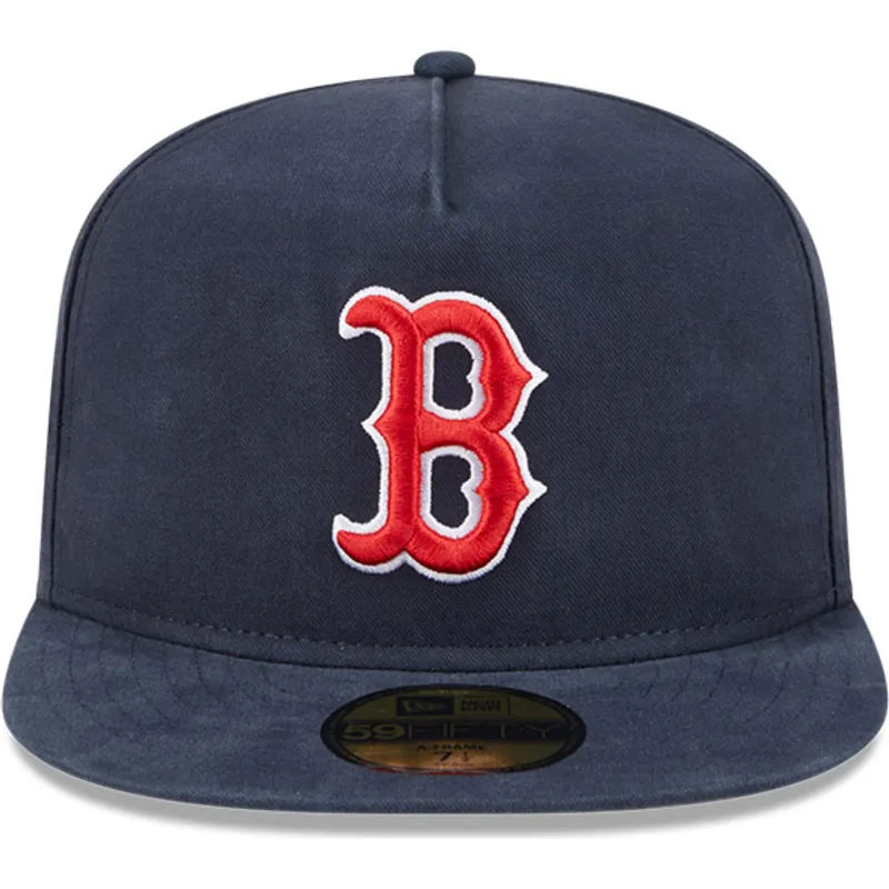 marineblaue-anliegende-59fifty-a-frame-championship-side-flag-flat-cap-der-boston-red-sox-mlb-von-new-era