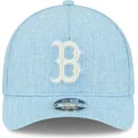 hellblaue-gebogene-snapback-kappe-9forty-m-crown-a-frame-cotton-weave-der-boston-red-sox-mlb-von-new-era