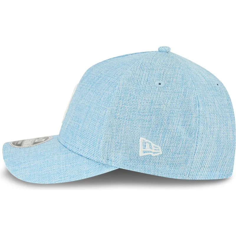 hellblaue-gebogene-snapback-kappe-9forty-m-crown-a-frame-cotton-weave-der-boston-red-sox-mlb-von-new-era