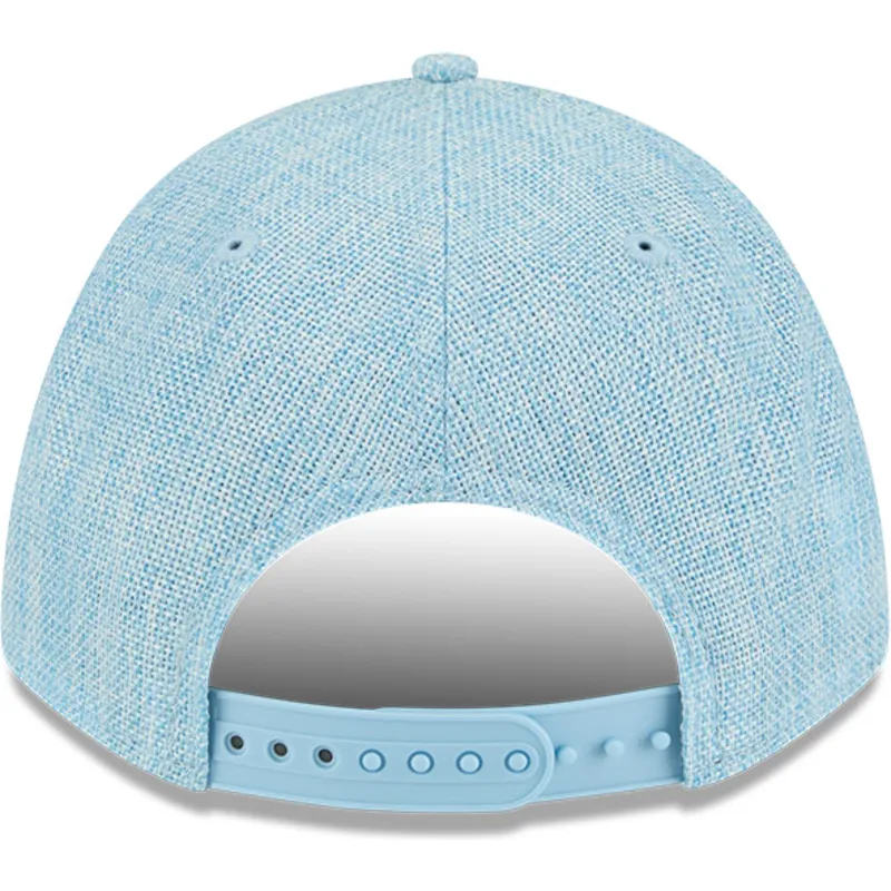 hellblaue-gebogene-snapback-kappe-9forty-m-crown-a-frame-cotton-weave-der-boston-red-sox-mlb-von-new-era