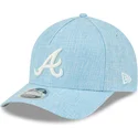 casquette-courbee-bleue-claire-snapback-9forty-m-crown-a-frame-cotton-weave-atlanta-braves-mlb-new-era