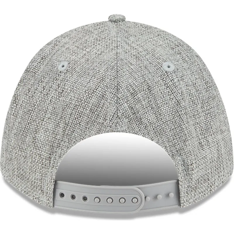 graue-gebogene-snapback-kappe-mit-blauem-logo-9forty-m-crown-a-frame-cotton-weave-der-los-angeles-dodgers-mlb-von-new-era