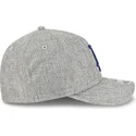 graue-gebogene-snapback-kappe-mit-blauem-logo-9forty-m-crown-a-frame-cotton-weave-der-los-angeles-dodgers-mlb-von-new-era