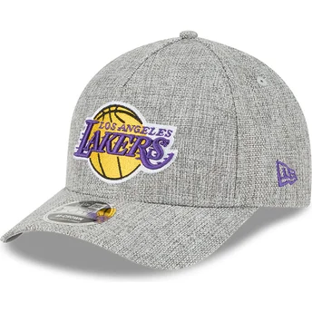 Casquette courbée grise snapback 9FORTY M-Crown A Frame Cotton Weave Los Angeles Lakers NBA New Era