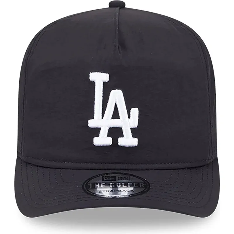 schwarze-verstellbare-curved-cap-golfer-everyday-nylon-der-los-angeles-dodgers-mlb-von-new-era