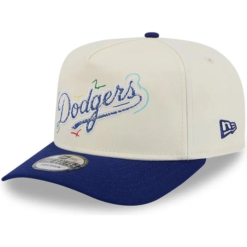 weisse-und-blaue-gebogene-snapback-kappe-golfer-team-scribble-der-los-angeles-dodgers-mlb-von-new-era weisse-und-blaue-gebogene-snapback-kappe-golfer-team-scribble-der-los-angeles-dodgers-mlb-von-new-era