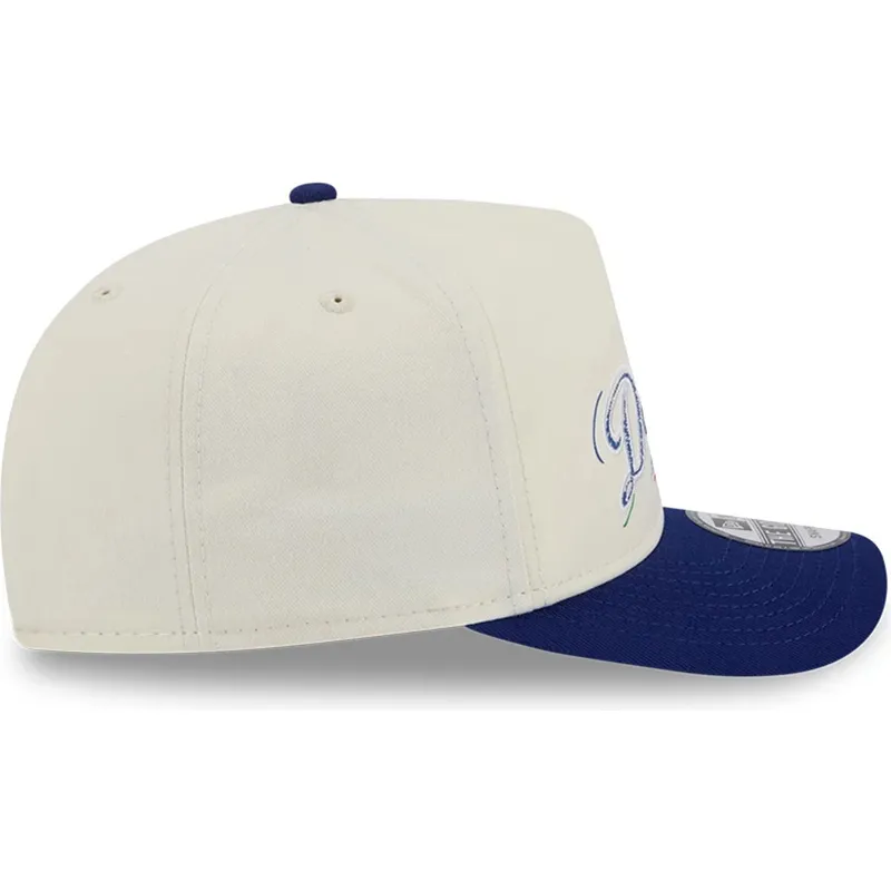 weisse-und-blaue-gebogene-snapback-kappe-golfer-team-scribble-der-los-angeles-dodgers-mlb-von-new-era weisse-und-blaue-gebogene-snapback-kappe-golfer-team-scribble-der-los-angeles-dodgers-mlb-von-new-era