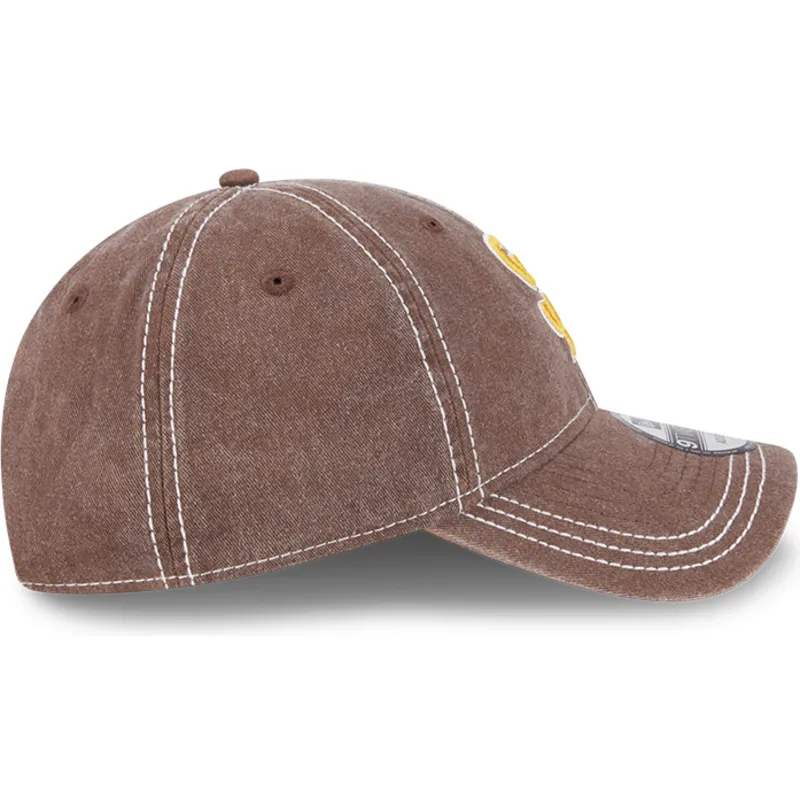 braune-gebogene-verstellbare-kappe-9twenty-washed-contrast-der-san-diego-padres-mlb-von-new-era