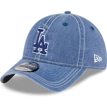 Casquette courbée bleue ajustable avec logo bleu 9TWENTY Washed Contrast Los Angeles Dodgers MLB New Era