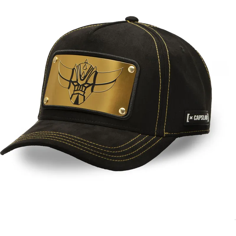 schwarze-gebogene-snapback-kappe-robot-grendizer-gol5-gre-von-capslab