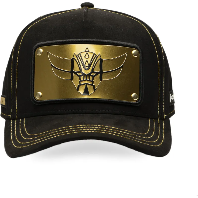 schwarze-gebogene-snapback-kappe-robot-grendizer-gol5-gre-von-capslab