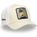 casquette-courbee-beige-et-blanche-snapback-daffy-duck-loo11-daf2-looney-tunes-capslab