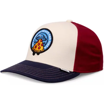 Mützen gebogen mehrfarbig snapback für Kinder Peace Pizza Food von Djinns