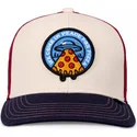 beige-rote-und-blaue-gebogene-snapback-kappe-fur-kinder-peace-pizza-food-von-djinns