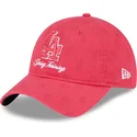 gebogene-rosa-verstellbare-damenkappe-9twenty-pattern-spring-training-fan-pack-2025-der-los-angeles-dodgers-mlb-von-new-era