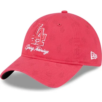 Mützen gebogen rosa verstellbares band 9TWENTY Pattern Spring Training Fan Pack 2025 der Los Angeles Dodgers MLB von New Era