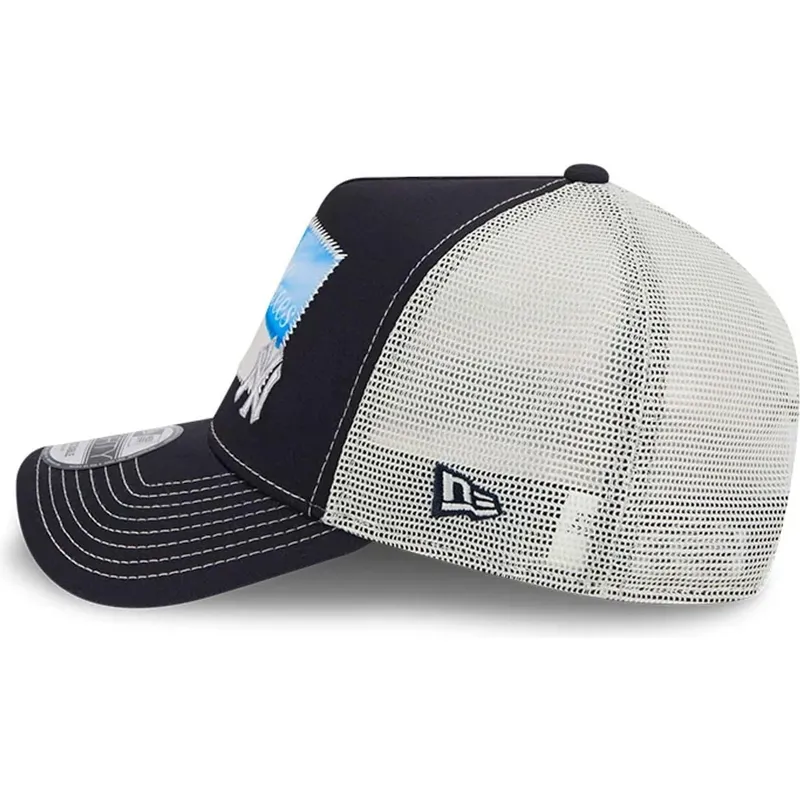 trucker-cap-marineblau-und-weiss-9forty-a-frame-patch-spring-training-fan-pack-2025-von-new-york-yankees-mlb-von-new-era