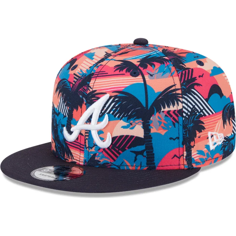 mehrfarbige-flache-snapback-kappe-9fifty-printed-spring-training-fan-pack-2025-der-atlanta-braves-mlb-von-new-era
