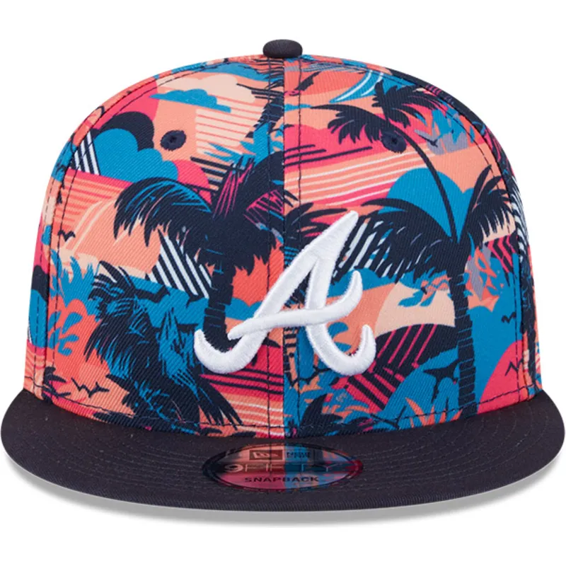 mehrfarbige-flache-snapback-kappe-9fifty-printed-spring-training-fan-pack-2025-der-atlanta-braves-mlb-von-new-era