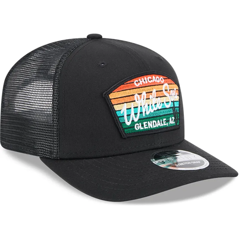 schwarze-trucker-cap-9seventy-stretch-snap-mesh-spring-training-fan-pack-2025-der-chicago-white-sox-mlb-von-new-era