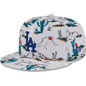 Casquette plate blanche snapback 9FIFTY Print Spring Training Fan Pack 2025 Los Angeles Dodgers MLB New Era