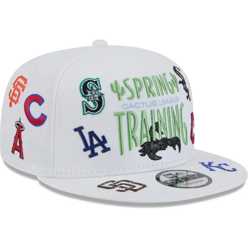 weisse-flache-snapback-kappe-9fifty-scatter-spring-training-fan-pack-2025-von-mlb-cactus-league-logo-von-new-era weisse-flache-snapback-kappe-9fifty-scatter-spring-training-fan-pack-2025-von-mlb-cactus-league-logo-von-new-era